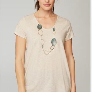 J. Jill butter yellow scooped neck eliptical tee